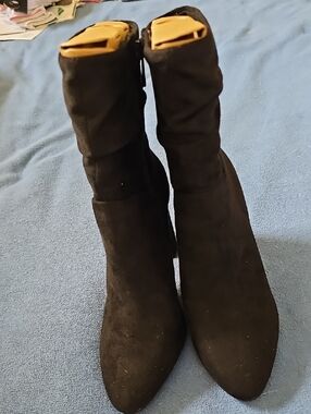 NEW Jessica Simpson Women's Black Suede, Zippered Mid-Calf Boots  6